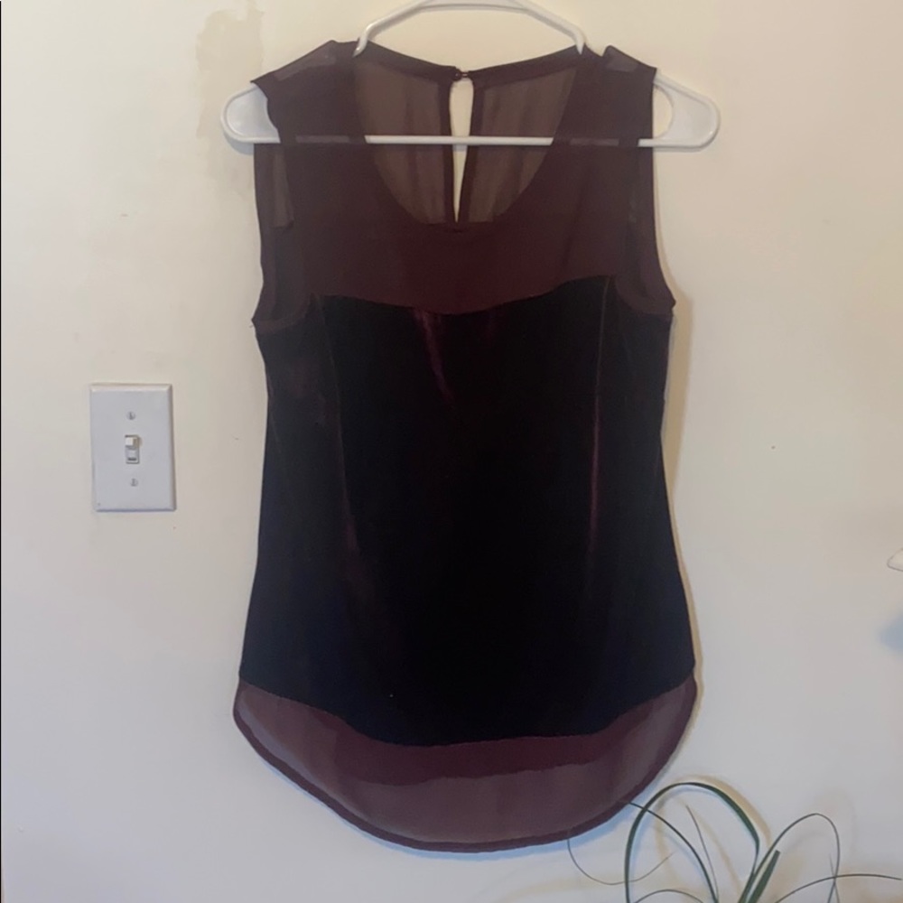 Burgundy velvet top